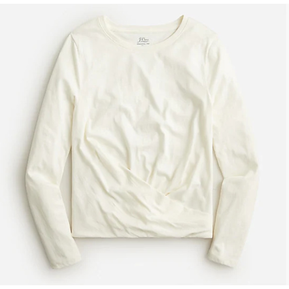 NWT J.CREW BROKEN-IN JERSEY TWIST-FRONT LONG SLEEVE TEE SIZE XL - Picture 1 of 7